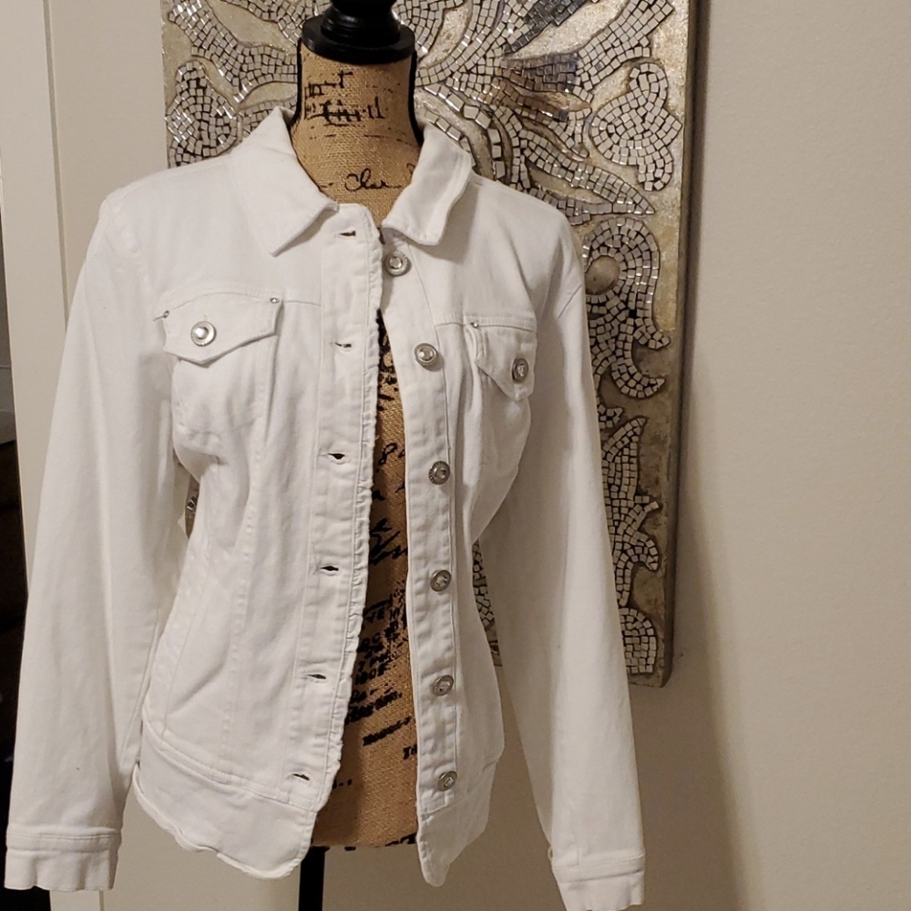 White Jean jacket Size 18/20